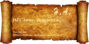 Hübner Auguszta névjegykártya